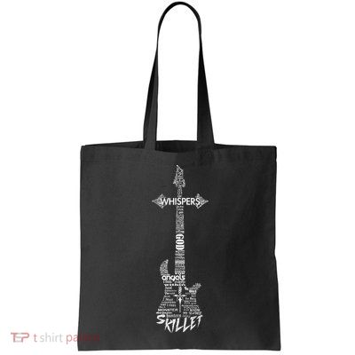 Vintage Skillet Guitar Typography On White Music Bag