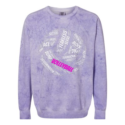 Volleyball Sayings Gift For Teen And Women Colorblast Crewneck Sweatshirt