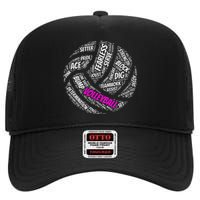 Volleyball Sayings Gift For Teen And Women High Crown Mesh Back Trucker Hat