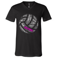 Volleyball Sayings Gift For Teen And Women V-Neck T-Shirt