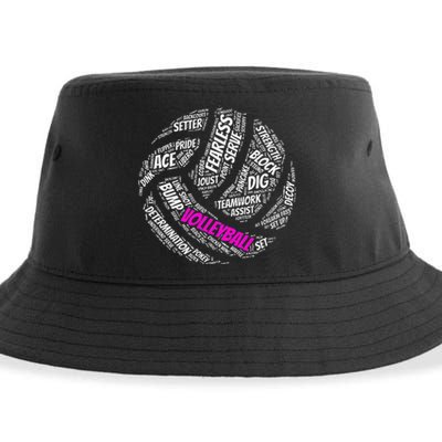 Volleyball Sayings Gift For Teen And Women Sustainable Bucket Hat