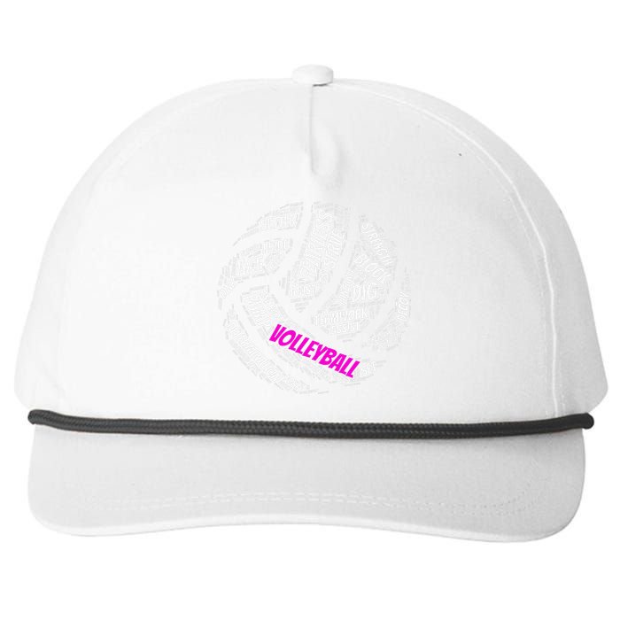 Volleyball Sayings Gift For Teen And Women Snapback Five-Panel Rope Hat