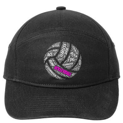 Volleyball Sayings Gift For Teen And Women 7-Panel Snapback Hat