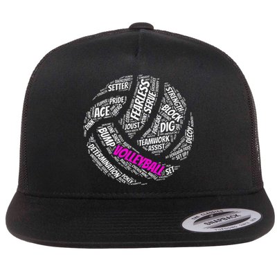 Volleyball Sayings Gift For Teen And Women Flat Bill Trucker Hat