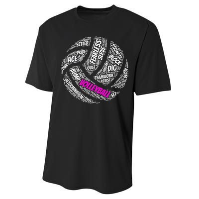 Volleyball Sayings Gift For Teen And Women Performance Sprint T-Shirt