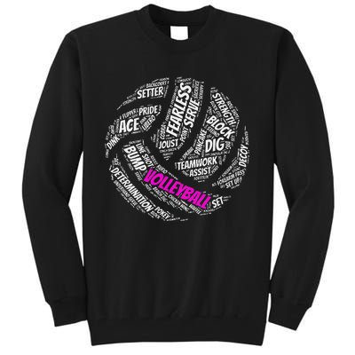 Volleyball Sayings Gift For Teen And Women Tall Sweatshirt