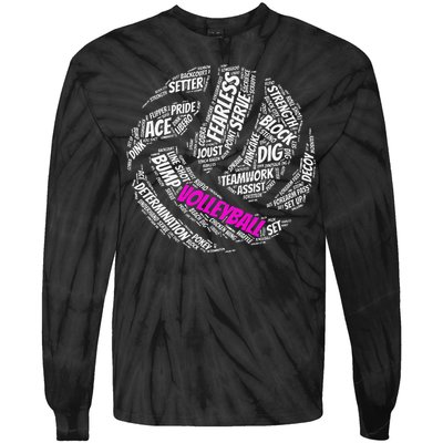 Volleyball Sayings Gift For Teen And Women Tie-Dye Long Sleeve Shirt