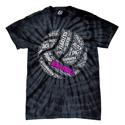 Volleyball Sayings Gift For Teen And Women Tie-Dye T-Shirt