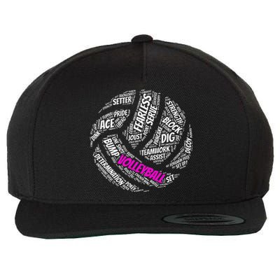 Volleyball Sayings Gift For Teen And Women Wool Snapback Cap