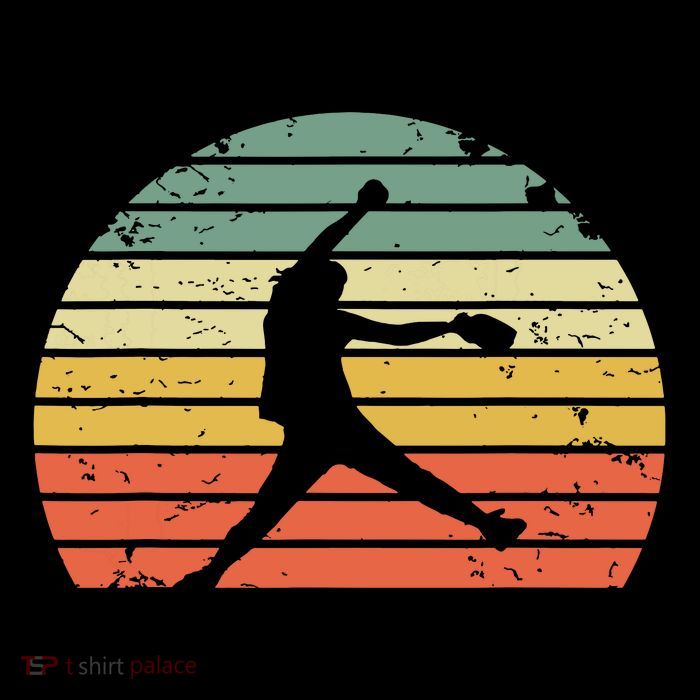 Vintage Softball Girl Pitching Silhouette Retro Sunset Flatbill Hat
