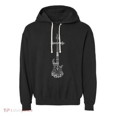 Vintage Skillet Guitar Typography On White Music Garment-Dyed Fleece Hoodie