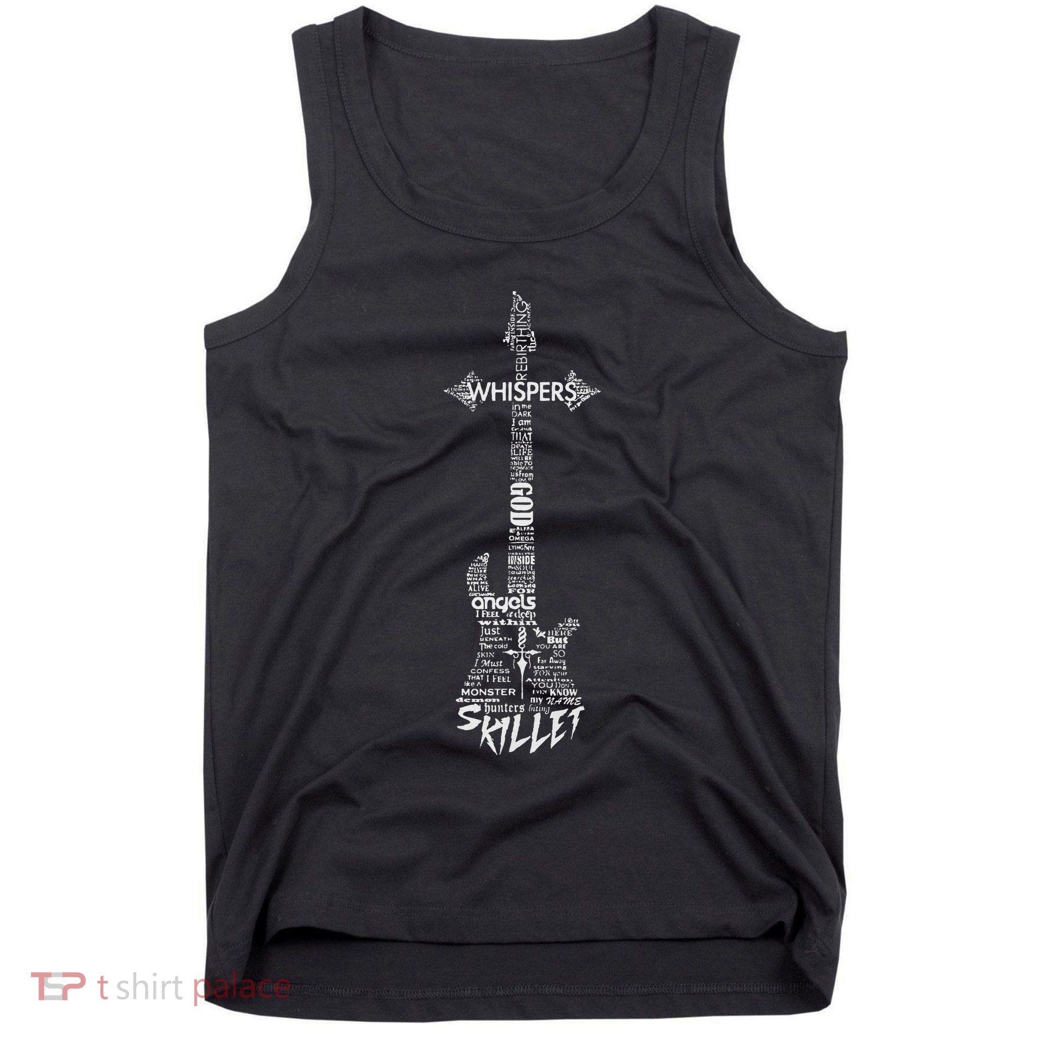 Vintage Skillet Guitar Typography On White Music Tank Top
