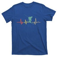 Vintage Skiing Heartbeat Ski Lover Funny Skiers Funny Gift Tee Gift T-Shirt