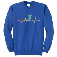 Vintage Skiing Heartbeat Ski Lover Funny Skiers Funny Gift Tee Gift Tall Sweatshirt