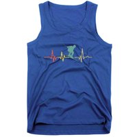 Vintage Skiing Heartbeat Ski Lover Funny Skiers Funny Gift Tee Gift Tank Top