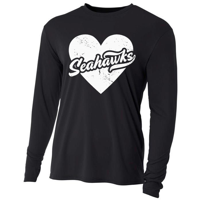 Vintage Seahawks High School Spirit Go Seahawks Love Cooling Performance Long Sleeve Crew