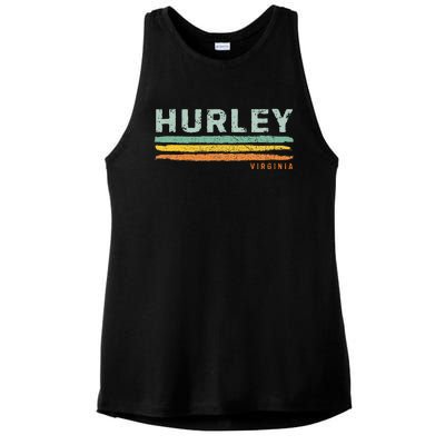 Vintage Stripes Hurley Va Ladies PosiCharge Tri-Blend Wicking Tank