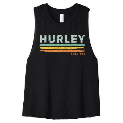 Vintage Stripes Hurley Va Women's Racerback Cropped Tank