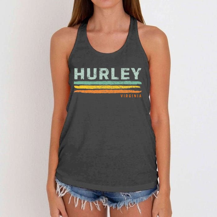 Vintage Stripes Hurley Va Women's Knotted Racerback Tank