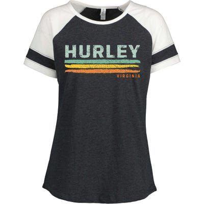 Vintage Stripes Hurley Va Enza Ladies Jersey Colorblock Tee