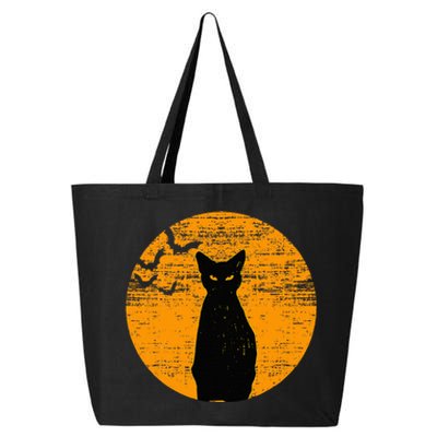 Vintage Scary Halloween Black Cat Costume Retro Moon Cat Mom 25L Jumbo Tote