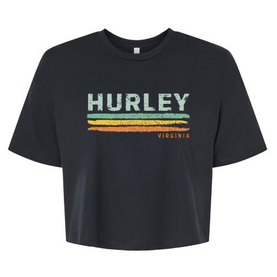 Vintage Stripes Hurley Va Bella+Canvas Jersey Crop Tee