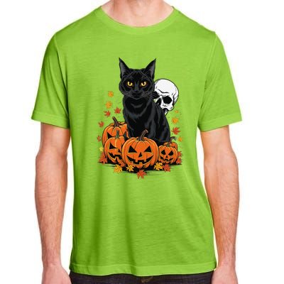 Vintage Scary Halloween Black Cat Lovers Pumpkin Costume Adult ChromaSoft Performance T-Shirt