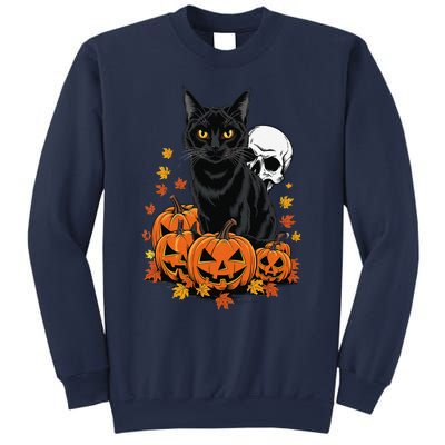 Vintage Scary Halloween Black Cat Lovers Pumpkin Costume Sweatshirt