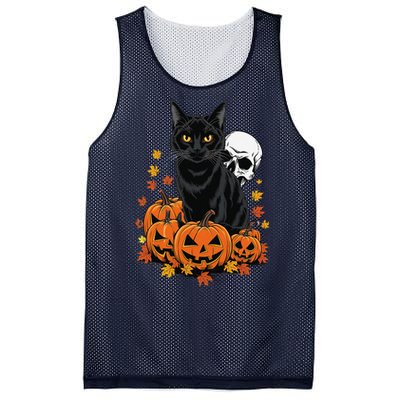 Vintage Scary Halloween Black Cat Lovers Pumpkin Costume Mesh Reversible Basketball Jersey Tank