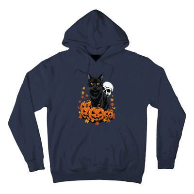 Vintage Scary Halloween Black Cat Lovers Pumpkin Costume Tall Hoodie