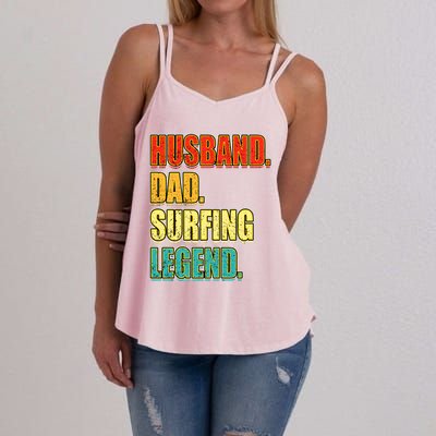 Vintage Surfing Husband Dad Surfer Legend FatherS Day Gift Women's Strappy Tank