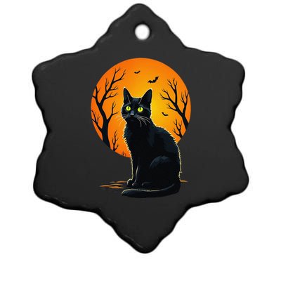 Vintage Scary Halloween Cat Costume Retro Halloween Cat Gift Ceramic Star Ornament