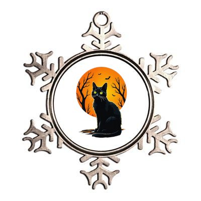 Vintage Scary Halloween Cat Costume Retro Halloween Cat Gift Metallic Star Ornament