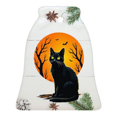 Vintage Scary Halloween Cat Costume Retro Halloween Cat Gift Ceramic Bell Ornament