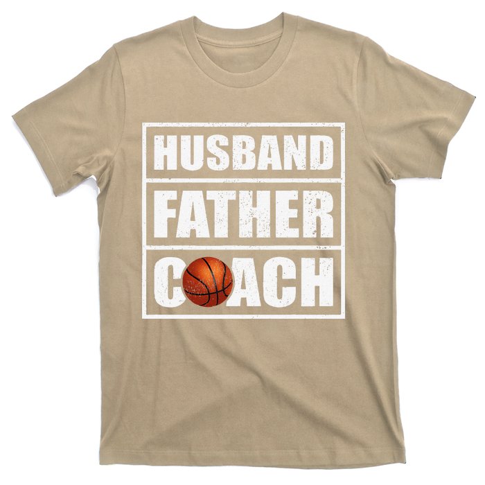 Vintage Style Husband Father Basketball Coach Fathers Day T-Shirt