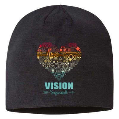 Vision Squad Heart Funny Optometry Team Sustainable Beanie