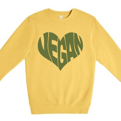 Vegan Saying Heart Shape Design Promote Plant Based Diet Premium Crewneck Sweatshirt