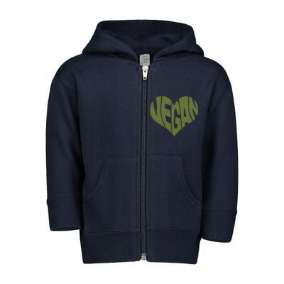 Vegan Saying Heart Shape Design Promote Plant Based Diet Toddler Zip Fleece Hoodie