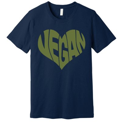 Vegan Saying Heart Shape Design Promote Plant Based Diet Premium T-Shirt