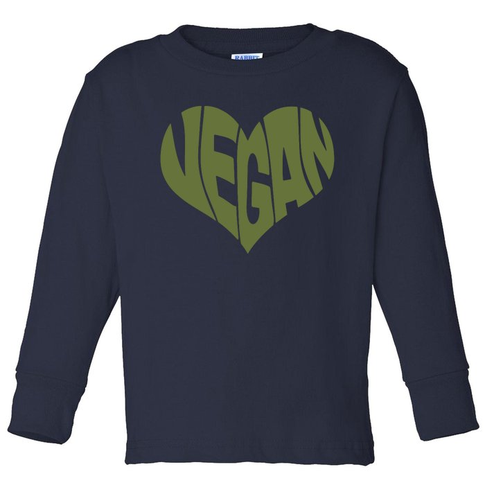 Vegan Saying Heart Shape Design Promote Plant Based Diet Toddler Long Sleeve Shirt