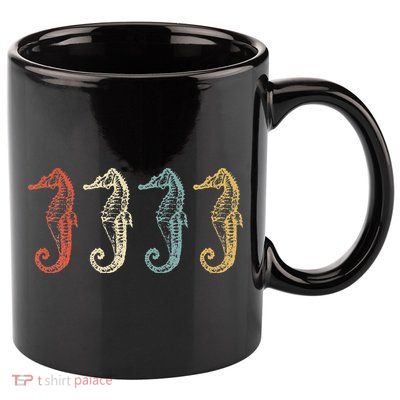 Vintage Sea Horse Animal Environmental Gifts 11oz C Handle Ceramic Mug