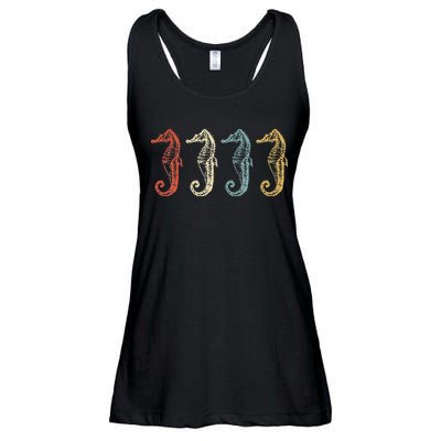 Vintage Sea Horse Animal Environmental Gifts Ladies Essential Flowy Tank