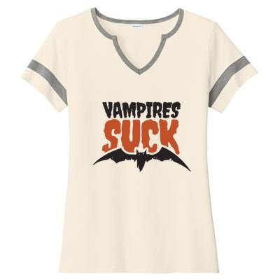 Vampire Suck Halloween Bat Ladies Halftime Notch Neck Tee