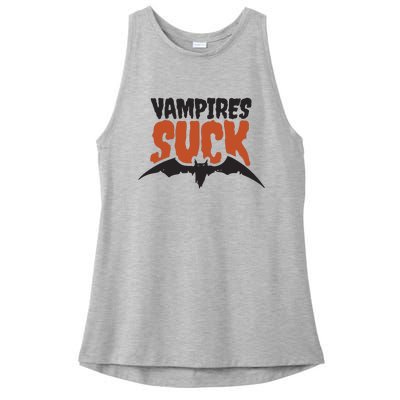 Vampire Suck Halloween Bat Ladies PosiCharge Tri-Blend Wicking Tank