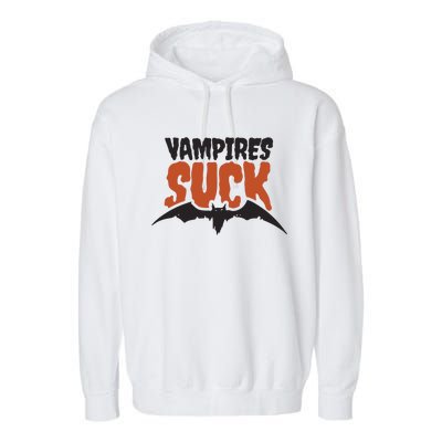 Vampire Suck Halloween Bat Garment-Dyed Fleece Hoodie