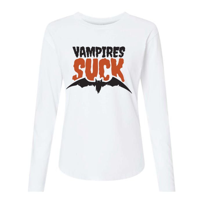 Vampire Suck Halloween Bat Womens Cotton Relaxed Long Sleeve T-Shirt