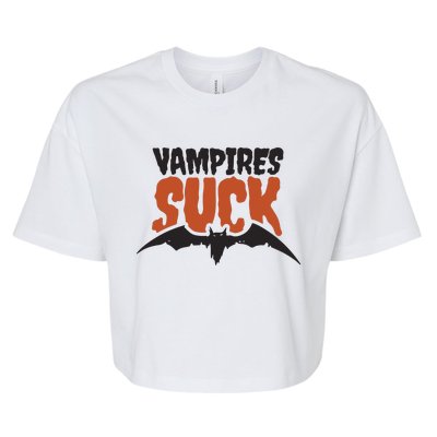 Vampire Suck Halloween Bat Bella+Canvas Jersey Crop Tee