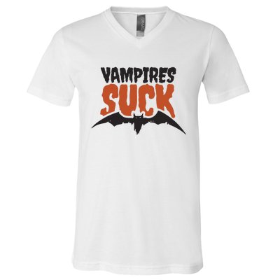 Vampire Suck Halloween Bat V-Neck T-Shirt