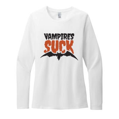 Vampire Suck Halloween Bat Womens CVC Long Sleeve Shirt