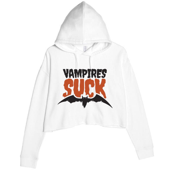 Vampire Suck Halloween Bat Crop Fleece Hoodie